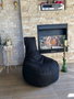 Atelier Del Sofa Puf Negro de 60x70x30 cm, Tejido Impertex Impermeable